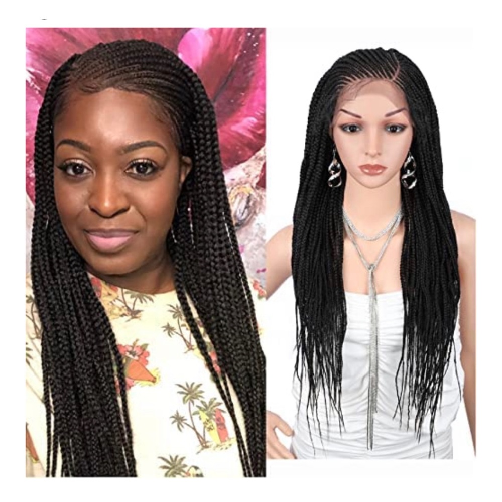 NEW 31" Realistic Hand Braided Synthetic Lace Front Wig 13 x 6 Wide Lace